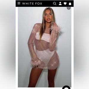 White fox boutique pink disco inferno mini dress size S/M